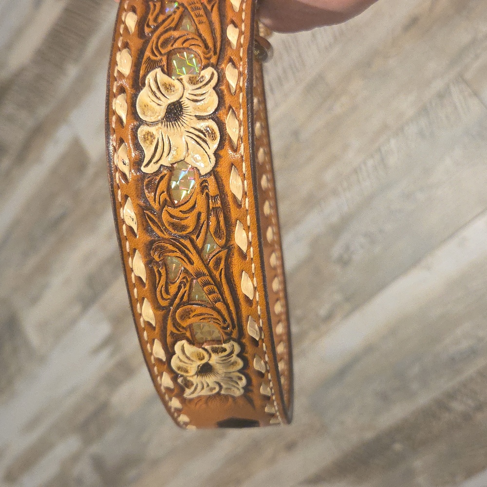 Nocona Brown Floral Embossed Belt